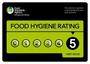 Food hygiene rating 5, very good